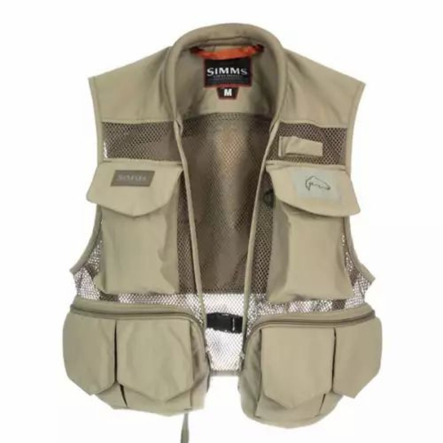 Vests * | Men'S Simms Tributary Fishing Vest Tan