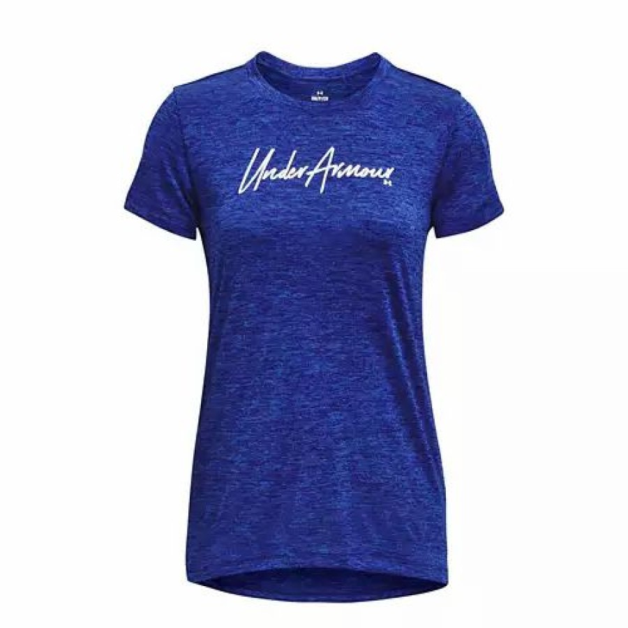 Shirts * | Women'S Under Armour Tech Twist Script Wordmark Short Sleeve T-Shirt