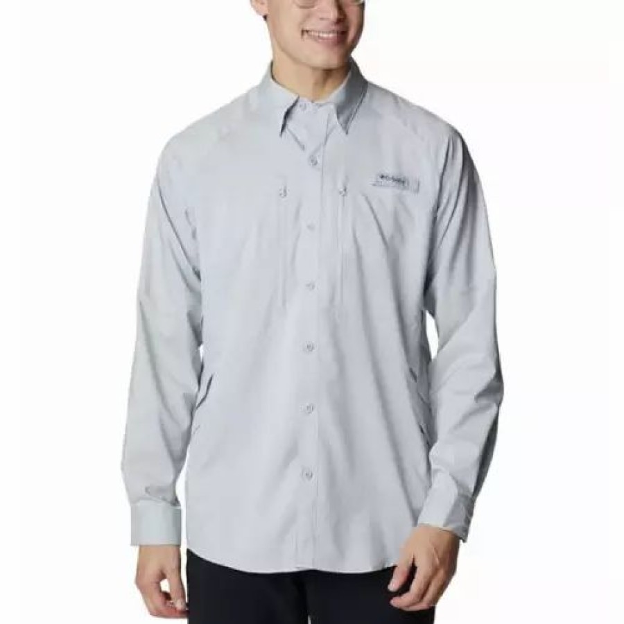 Shirts * | Men'S Columbia Blood And Guts Zero Airgill Long Sleeve Shirt Cool Grey