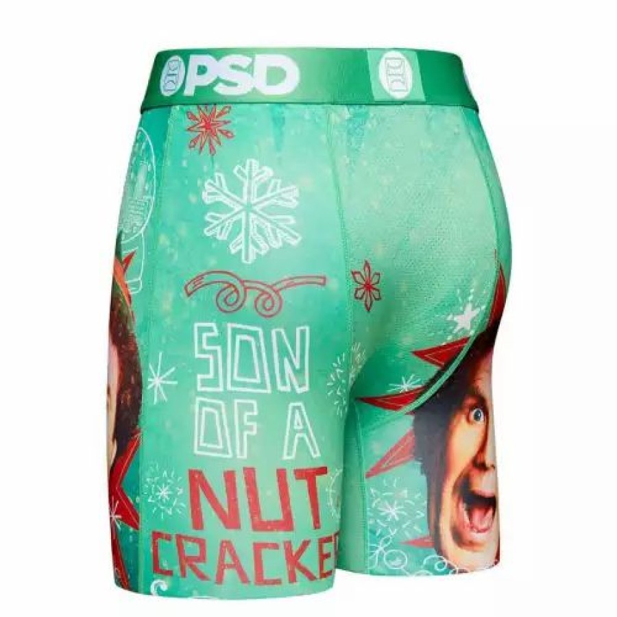 Underwear * | Men'S Psd Elf Nut Cracker Boxer Briefs Green