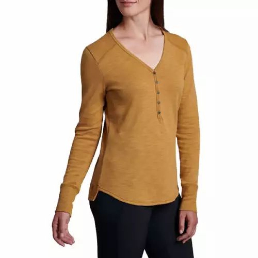 Shirts * | Women'S Kuhl Lola Henley Antique Gold