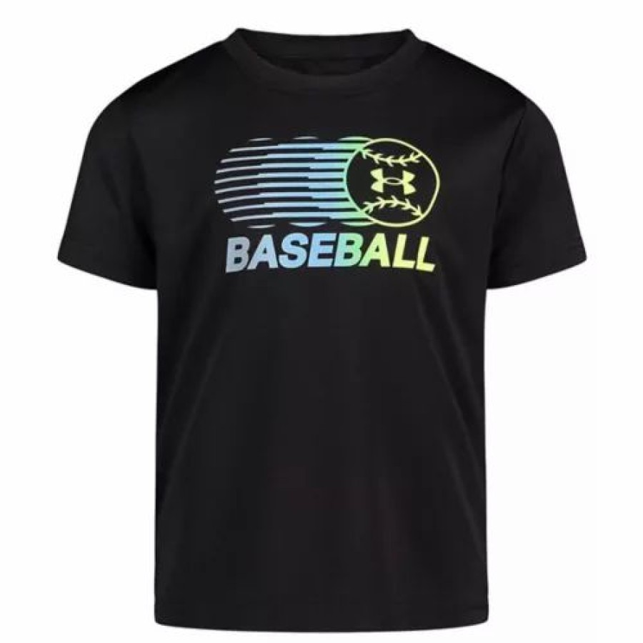 Shirts * | Under Armour Boys' Preschool Ua Hifi Baseball Short Sleeve T-Shirt Black