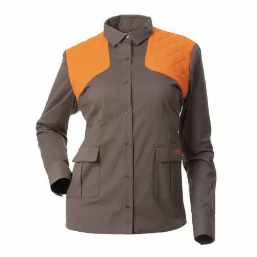 Shirts * | Dsg Outerwear Women'S Dsg Upland Buttondown Shirt Blaze Orange/Stone