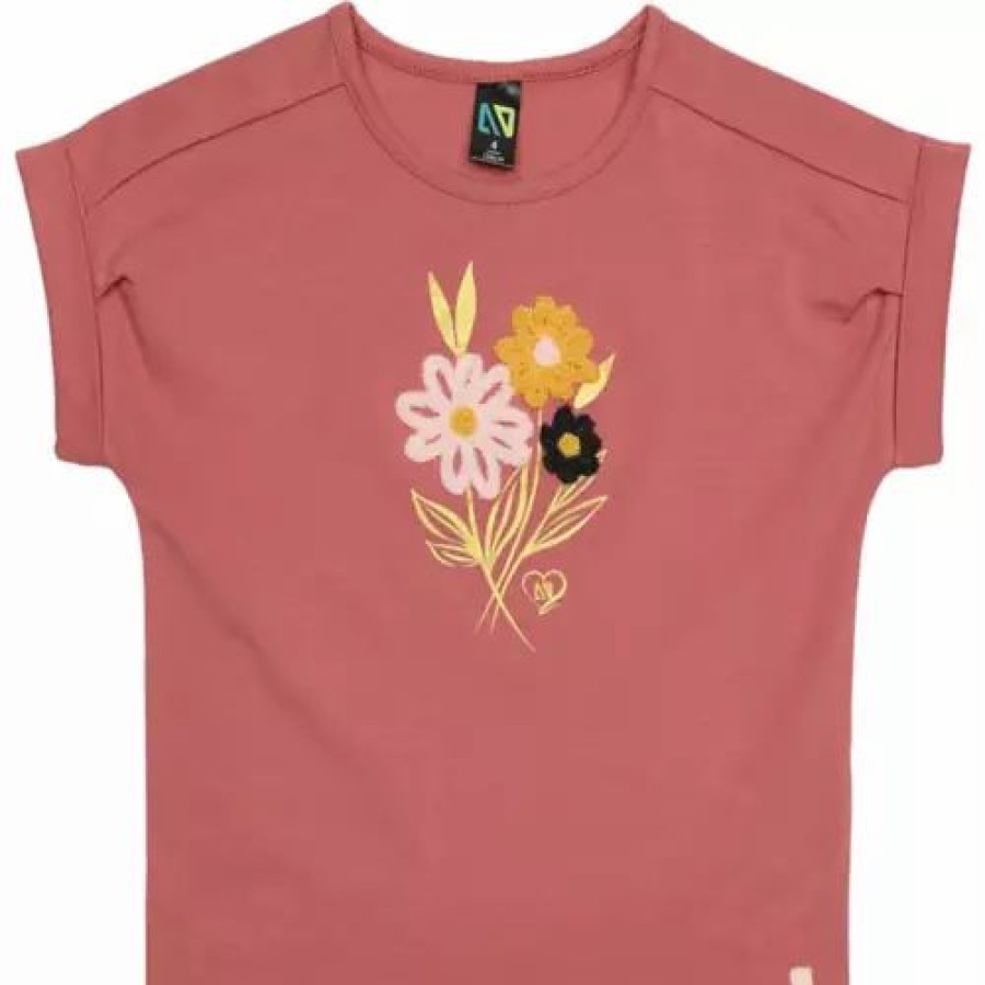 Shirts * | Baby Girls' Nano Embroidered Floral T-Shirt Sunset/Yellow