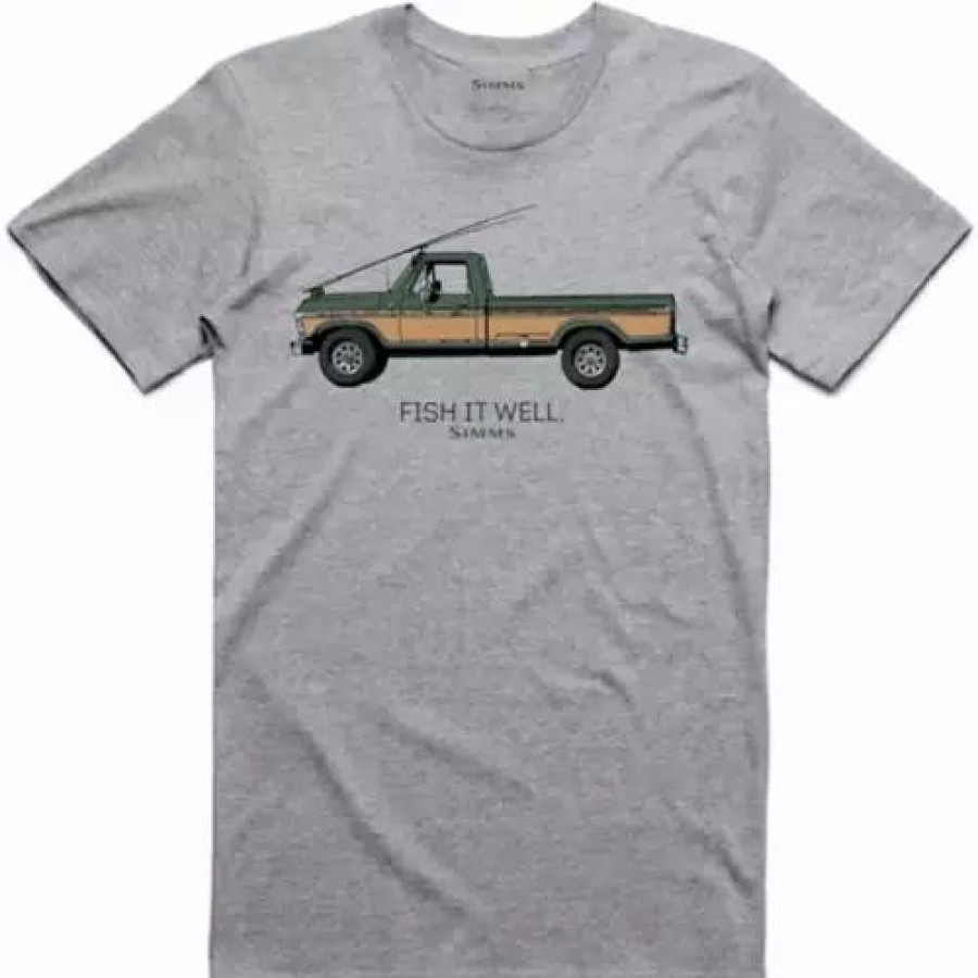 Shirts * | Men'S Simms Fish It Well Short Sleeve T-Shirt Grey Heather