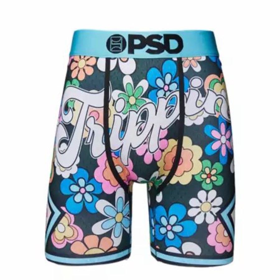 Underwear * | Men'S Psd Trippin Dayzees Boxer Briefs Blue Multi