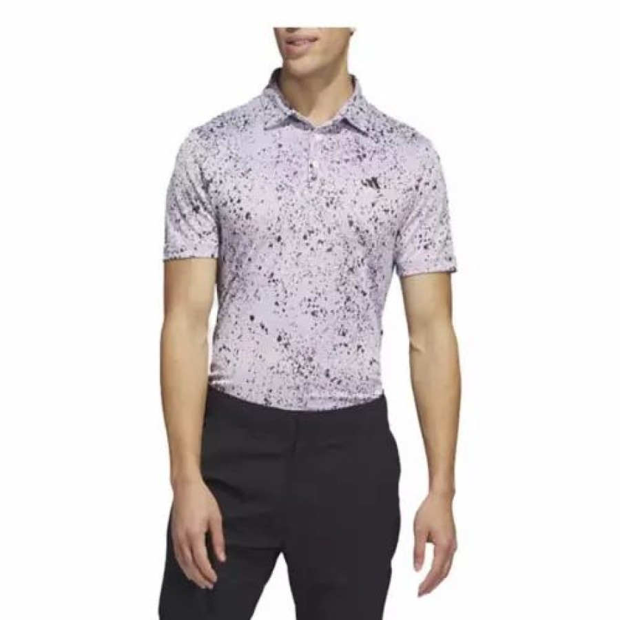 Shirts * | Men'S Adidas Jacquard Golf Polo White/Black/Fuchsia