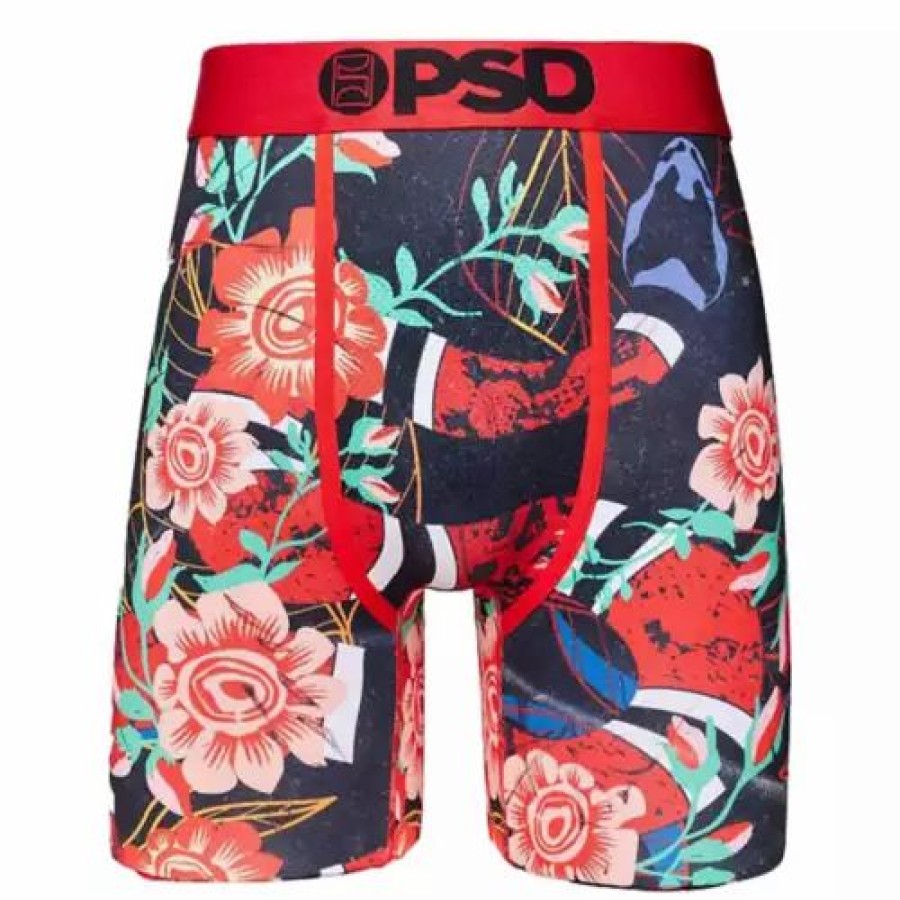 Underwear * | Men'S Psd Boxer Briefs Snake Floral