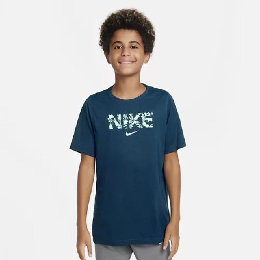 Shirts * | Boys' Nike Dri-Fit T-Shirt Valerian Blue