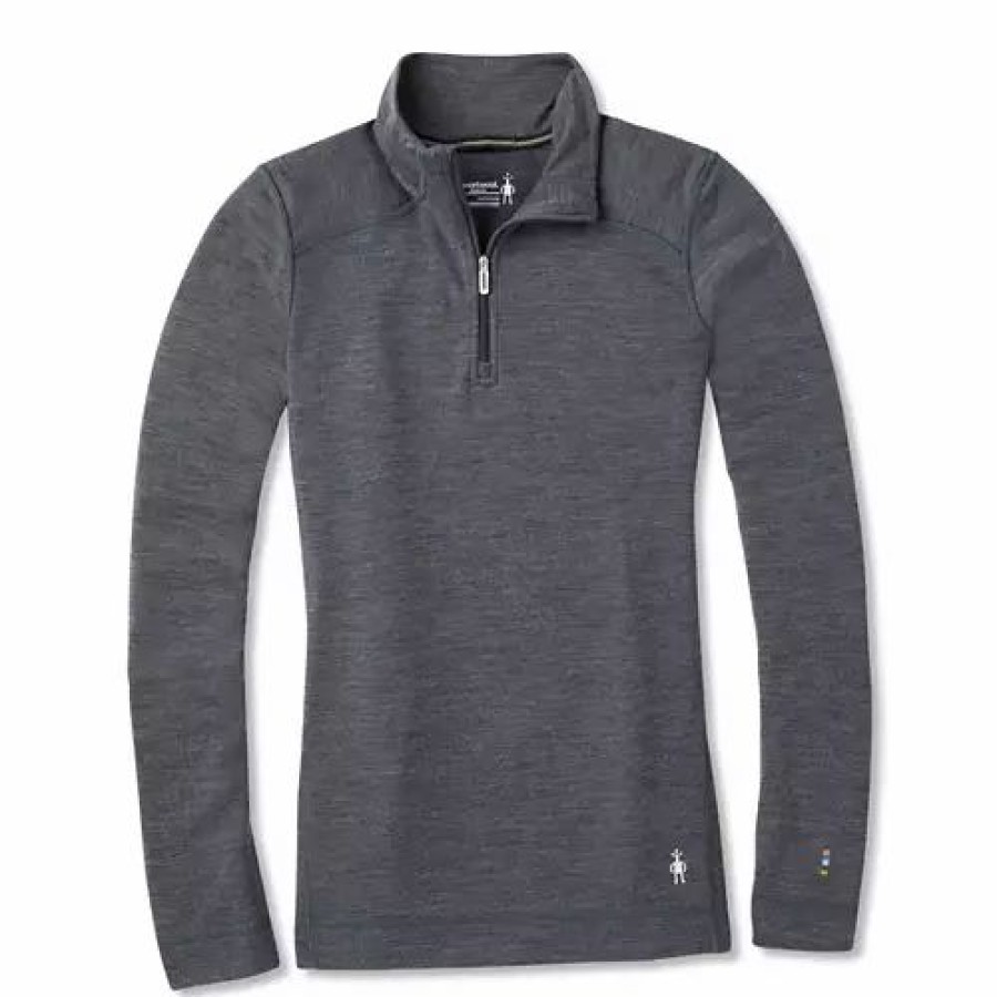 Shirts * | Women'S Smartwool Merino 250 1/4 Zip Grey Heather