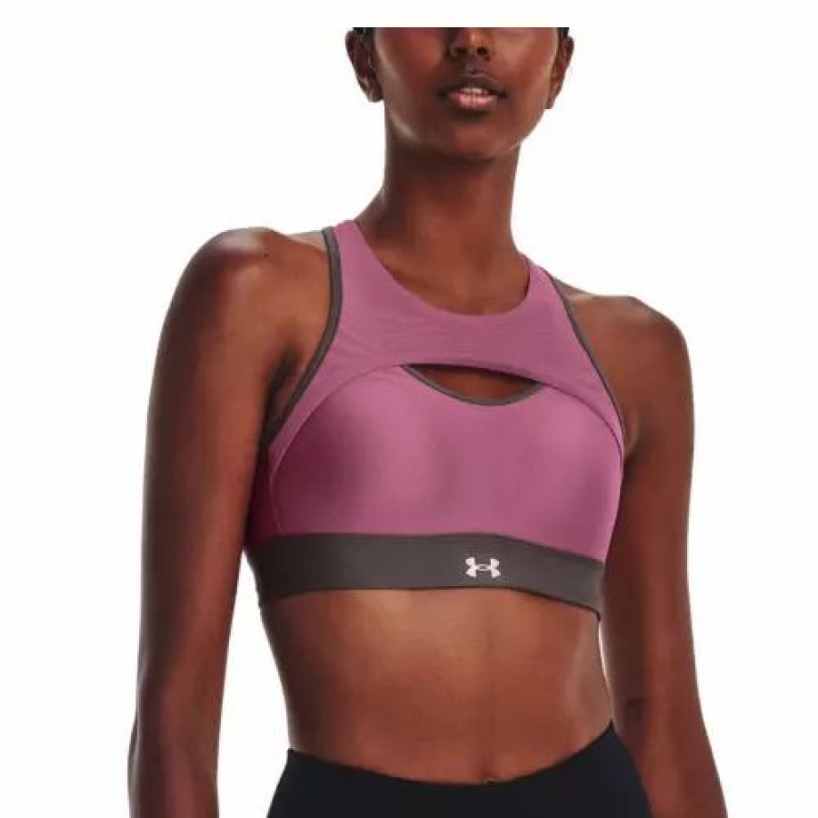 Bras * | Women'S Under Armour Infinity High Harness Sports Bra Pink