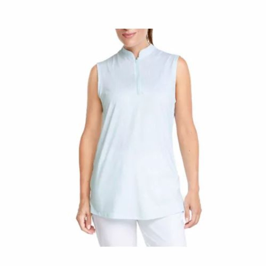 Shirts * | Women'S Puma Cloudspun Jungle Sleeveless Golf Polo Sea