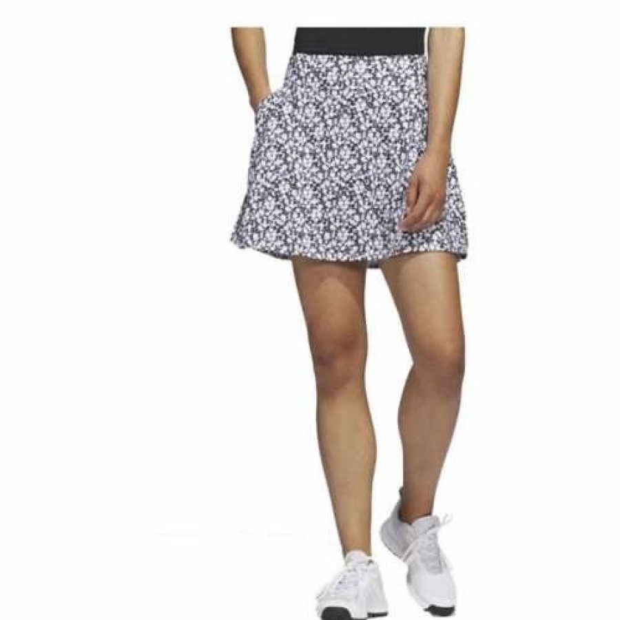 Skirts & Skorts * | Women'S Adidas Printed Golf Skort Black/White