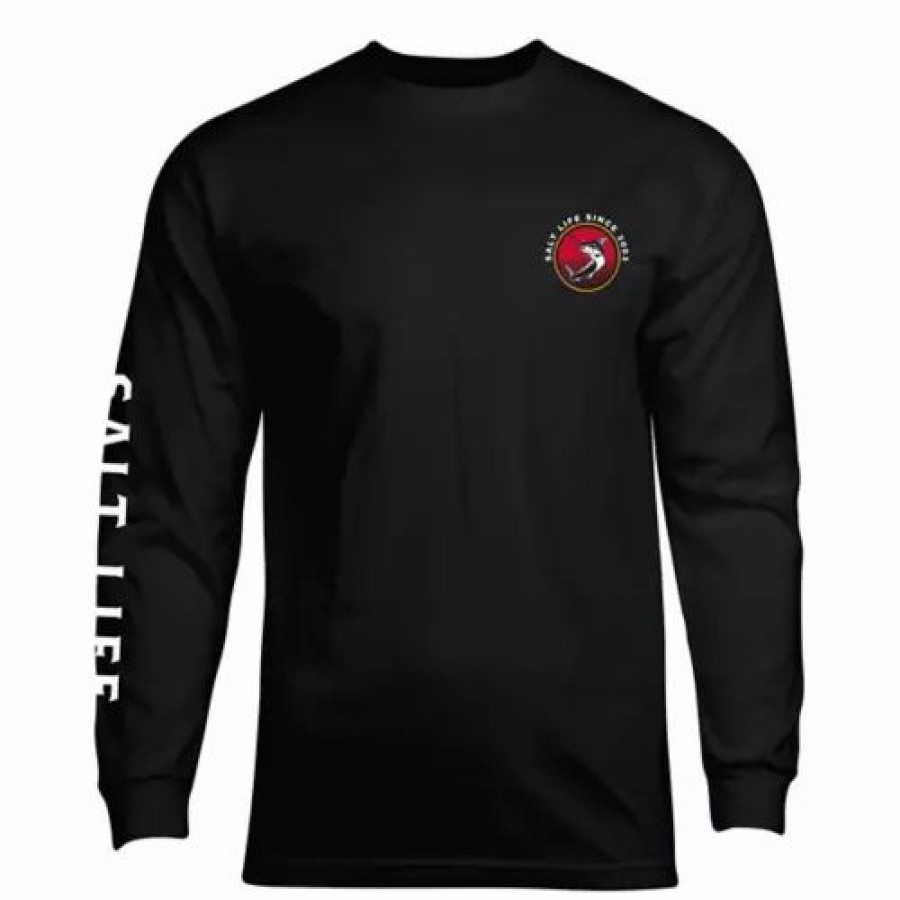 Shirts * | Men'S Salt Life Built Salty Long Sleeve T-Shirt Black