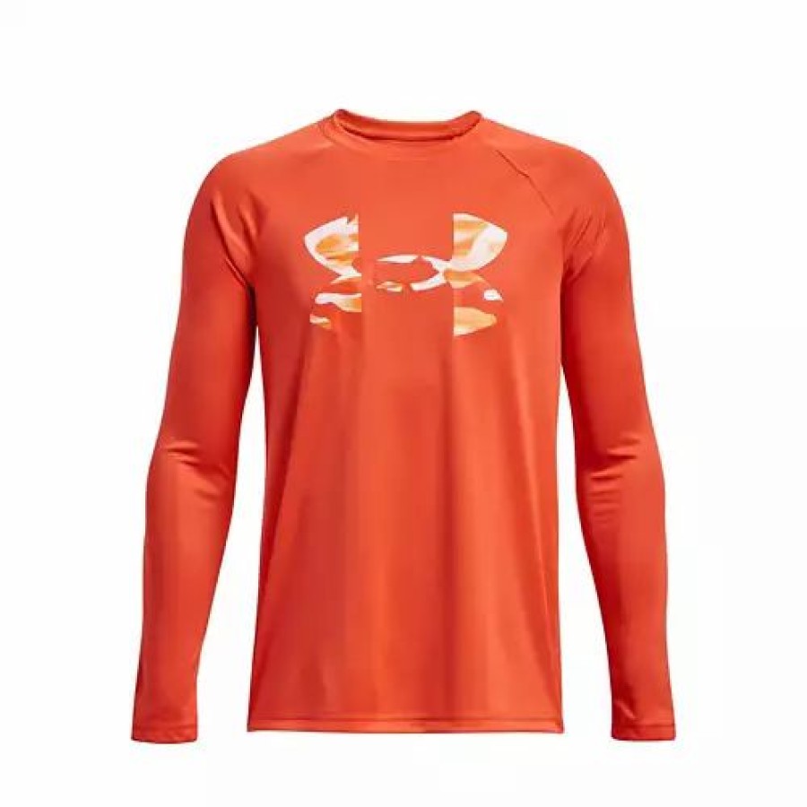 Shirts * | Boys' Under Armour Tech Logo Fill Long Sleeve Shirt