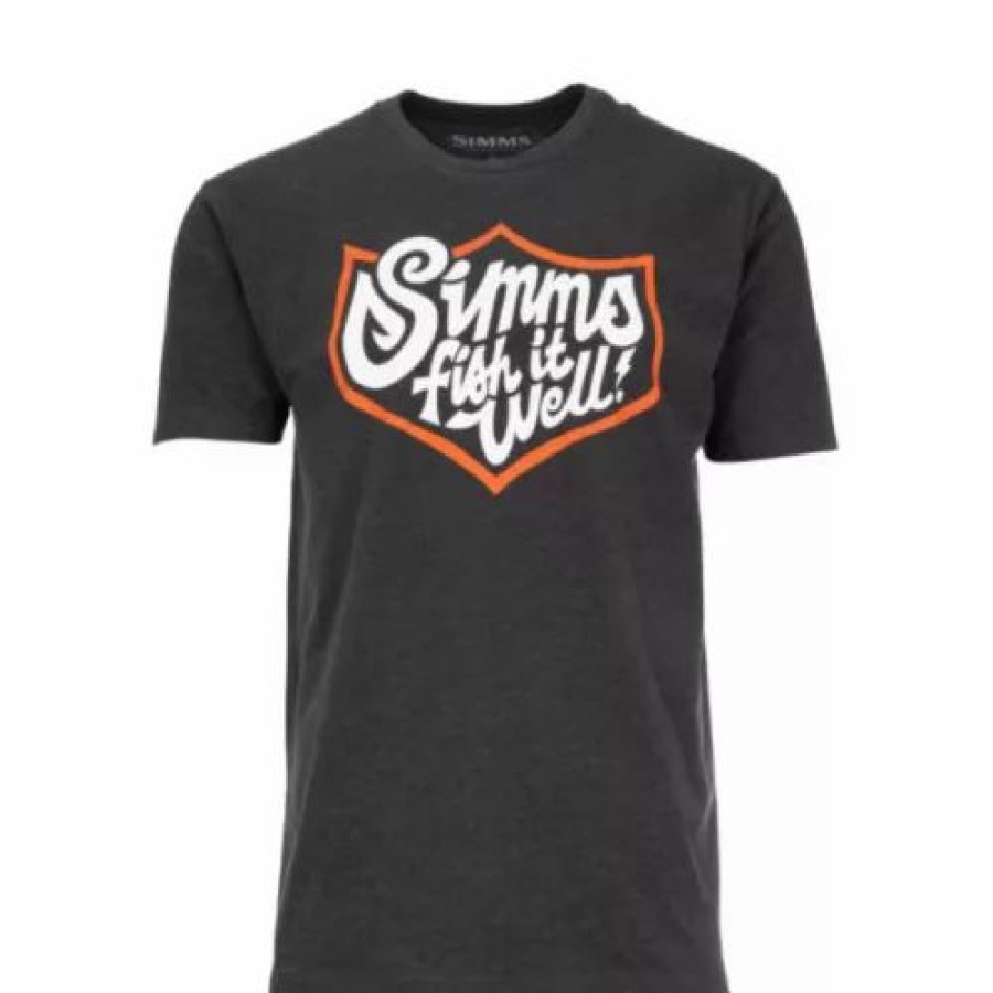 Shirts * | Men'S Simms Fish It Well Badge T-Shirt Charcoal Heather