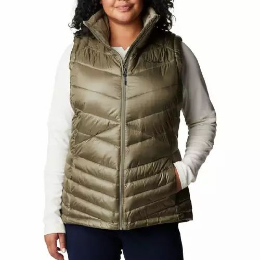 Vests * | Women'S Columbia Plus Joy Peak Vest Stone Green