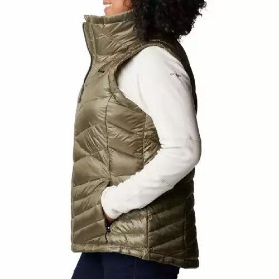 Vests * | Women'S Columbia Plus Joy Peak Vest Stone Green