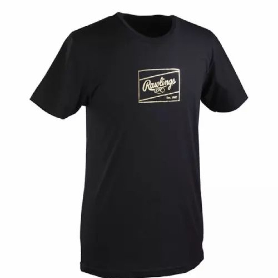 Shirts * | Men'S Rawlings Patch T-Shirt Black/Gold