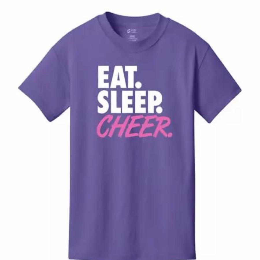 Shirts * | Girls' Range Eat Sleep Cheer T-Shirt Purple