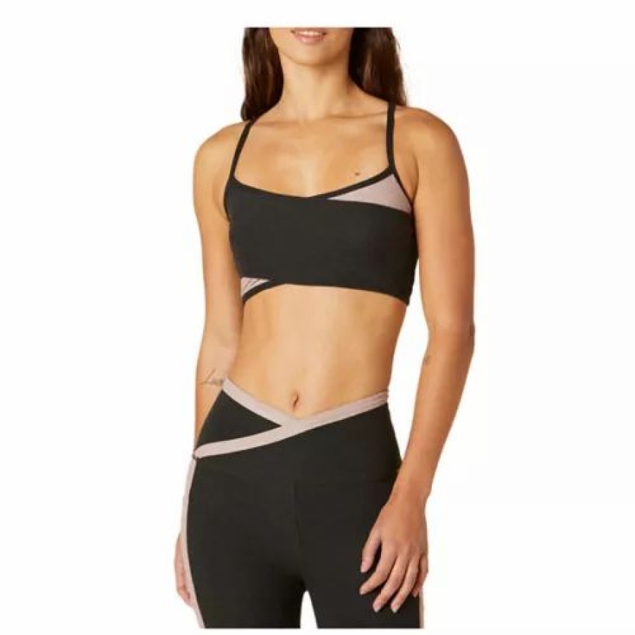 Bras * | Women'S Beyond Yoga Blocked At Your Leisure Sports Bra Darkest Night Chai