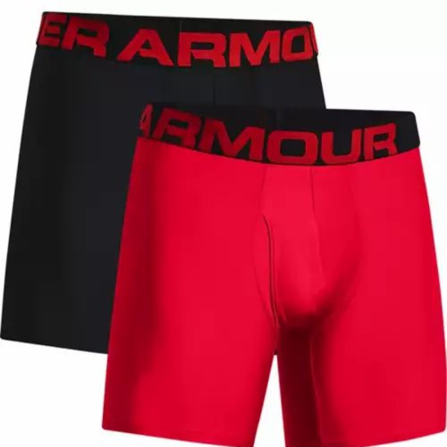 Underwear * | Men'S Under Armour Tech 6 2 Pack Boxer Briefs