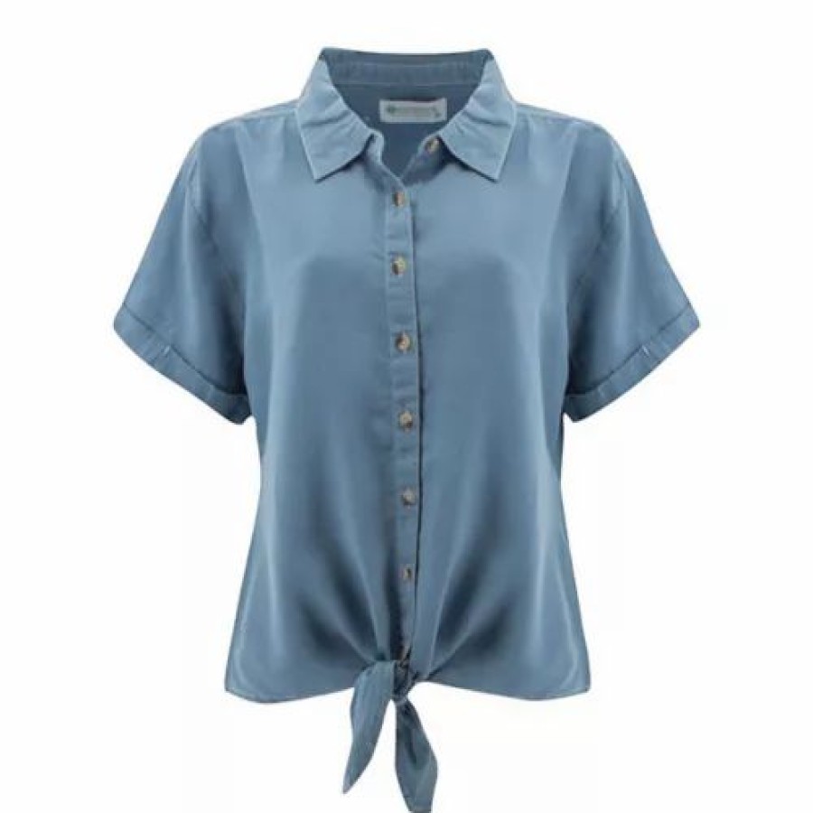 Shirts * | Women'S Aventura Kyle Short Sleeve Top Chambray