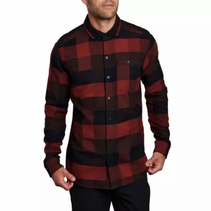 Shirts * | Men'S Kuhl Pixelatr Long Sleeve Shirt Oxblood