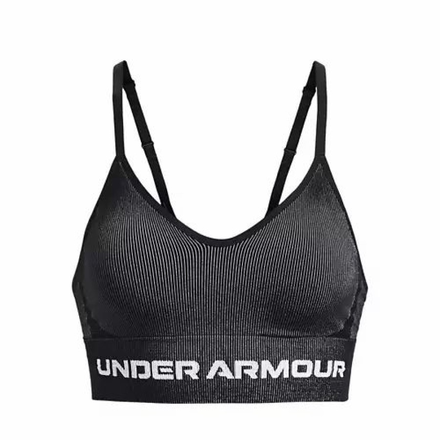 Bras * | Women'S Under Armour Seamless Low Longline Rib Sports Bra Black