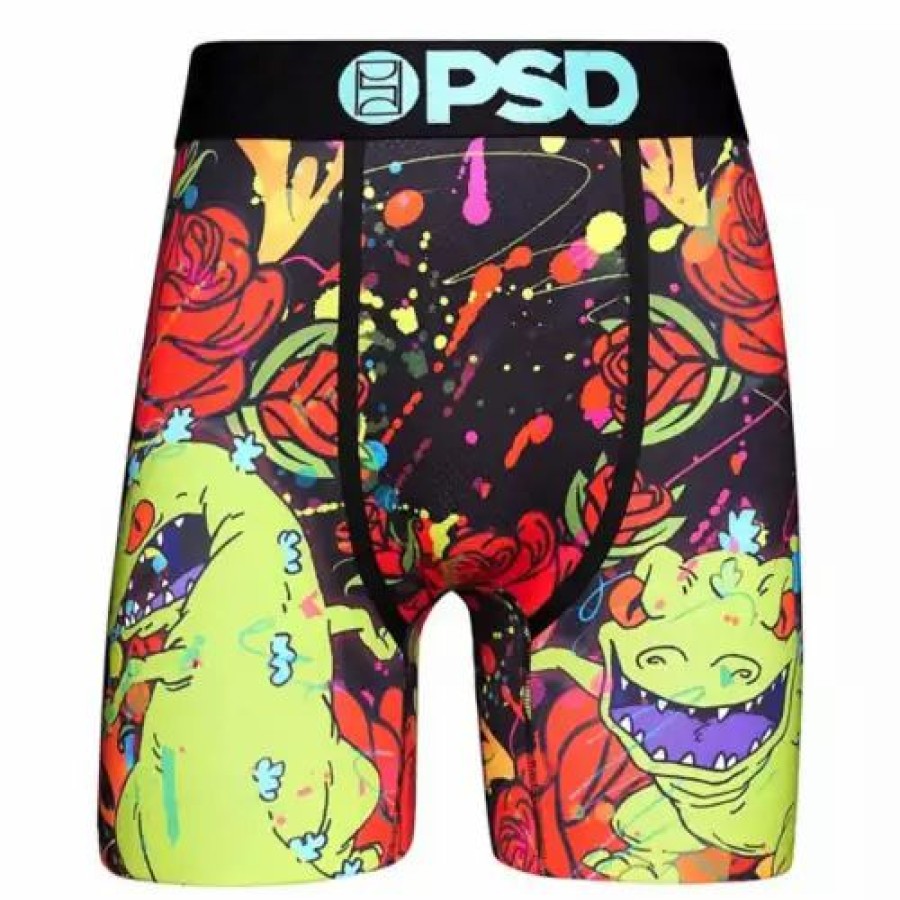 Underwear * | Men'S Psd Rugrats Boxer Briefs Reptar Roses