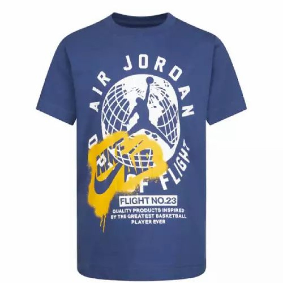 Shirts * | Boys' Jordan High Brand Scramble T-Shirt Blue