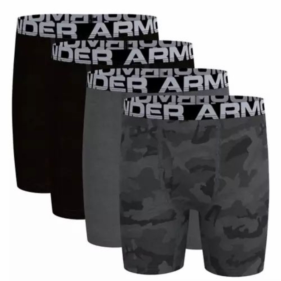 Underwear * | Boys' Under Armour 4 Pack Boxer Briefs