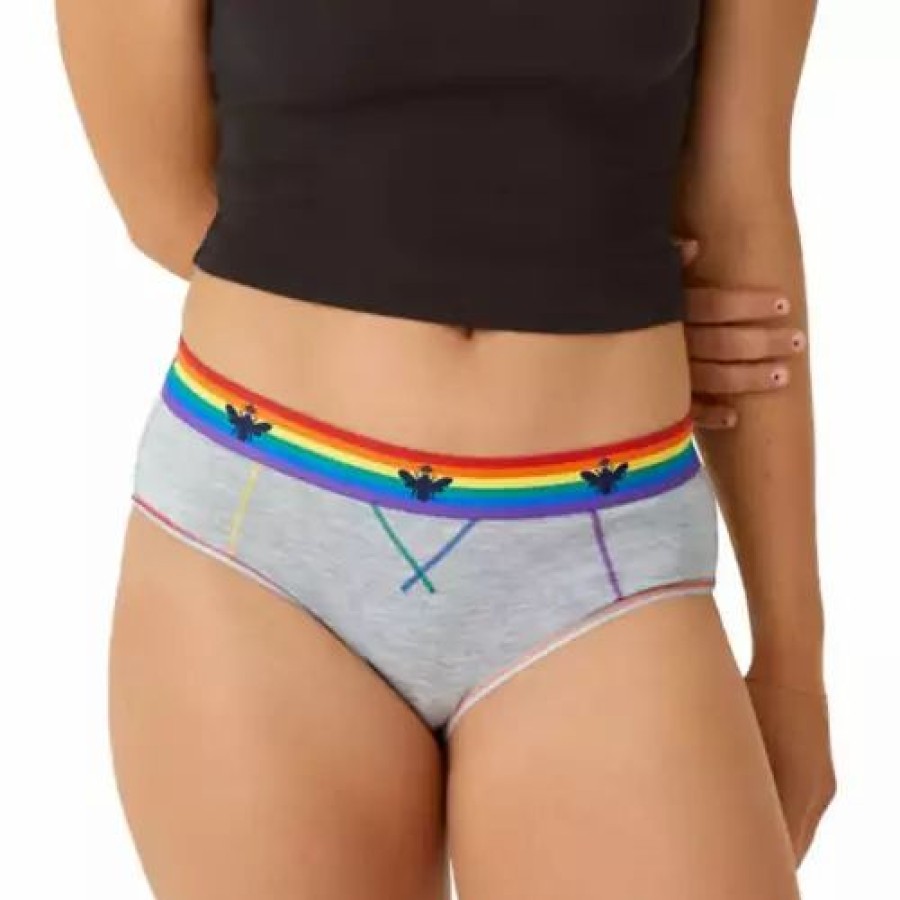 Underwear * | Women'S Bombas Plus Pride Hipster Underwear Medium Grey Heather