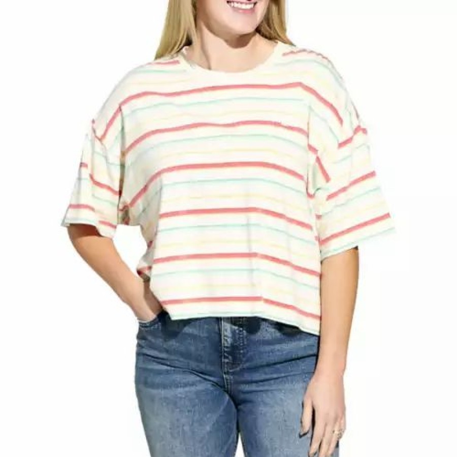 Shirts * | Women'S Billabong Feeling Free Boxy T-Shirt Salt Crystal