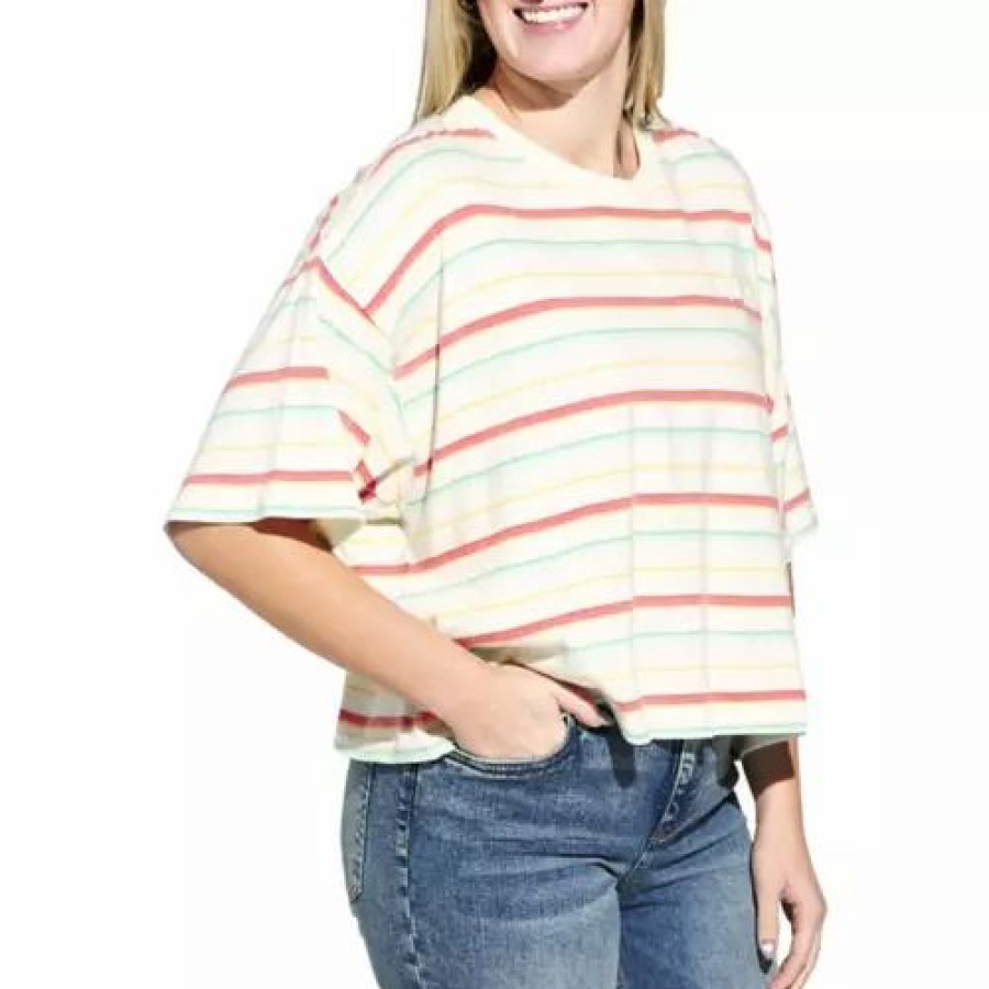 Shirts * | Women'S Billabong Feeling Free Boxy T-Shirt Salt Crystal