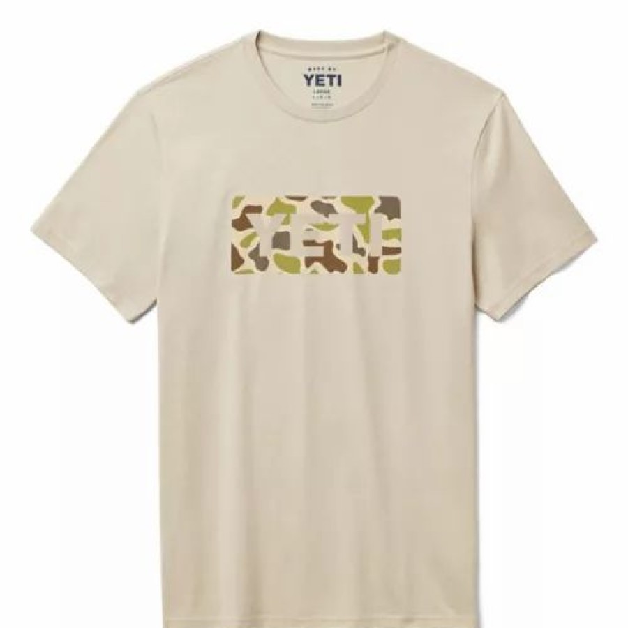 Shirts * | Men'S Yeti Camo Logo Badge T-Shirt Sand