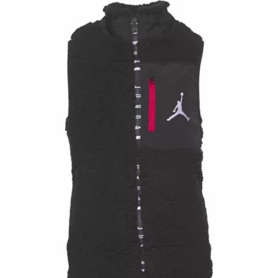 Vests * | Boys' Jordan Sherpa Vest Black