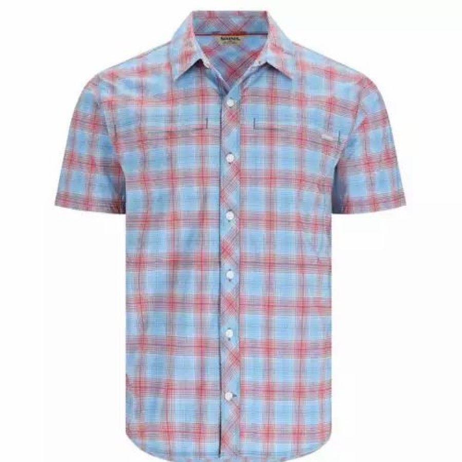 Shirts * | Men'S Simms Stone Cold Short Sleeve Shirt Sumac Ombre Plaid