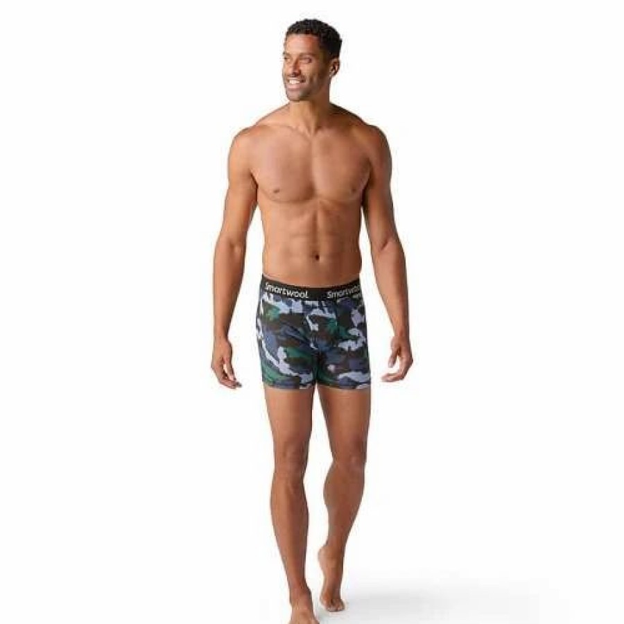 Underwear * | Men'S Smartwool Merino Print Boxer Briefs