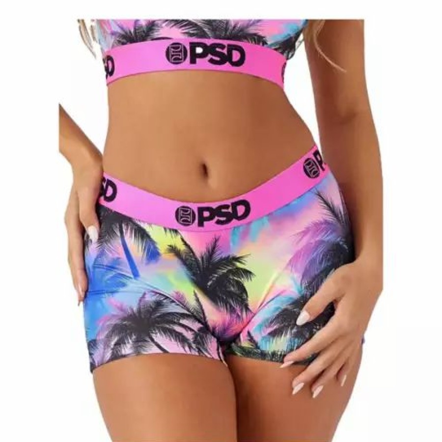 Underwear * | Women'S Psd Palm Trees Boy Shorts