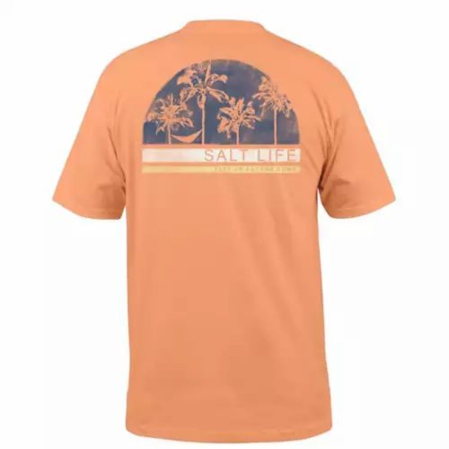 Shirts * | Men'S Salt Life Sun Stripes T-Shirt Grapefruit