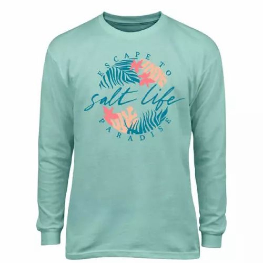 Shirts * | Girls' Salt Life Oasis Long Sleeve T-Shirt Aruba Blue