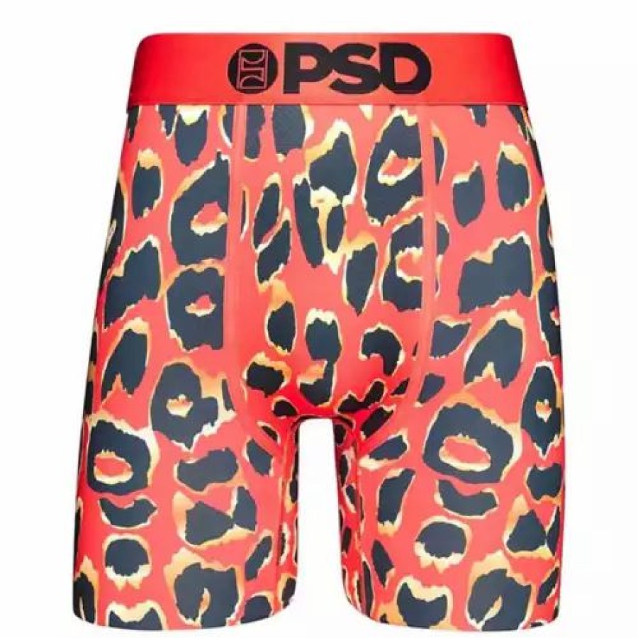 Underwear * | Men'S Psd Big Cat Boxer Briefs Red