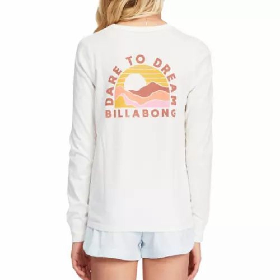 Shirts * | Girls' Billabong Dare To Dream Long Sleeve Graphic Boyfriend T-Shirt Salt Crystal