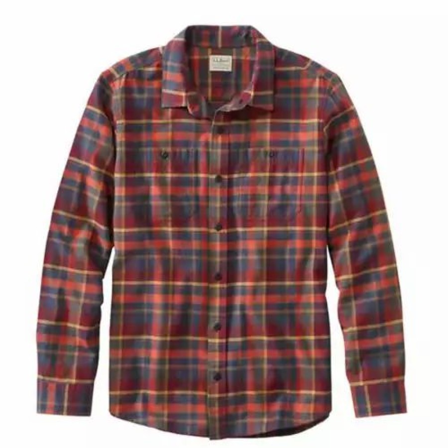 Shirts * | Men'S L.L.Bean Wicked Soft Flannel Shirt Rust Orange