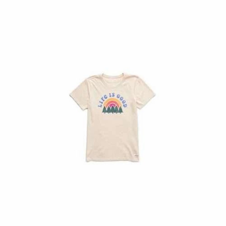 Shirts * | Women'S Life Is Good Rainbow Forest T-Shirt Putty White