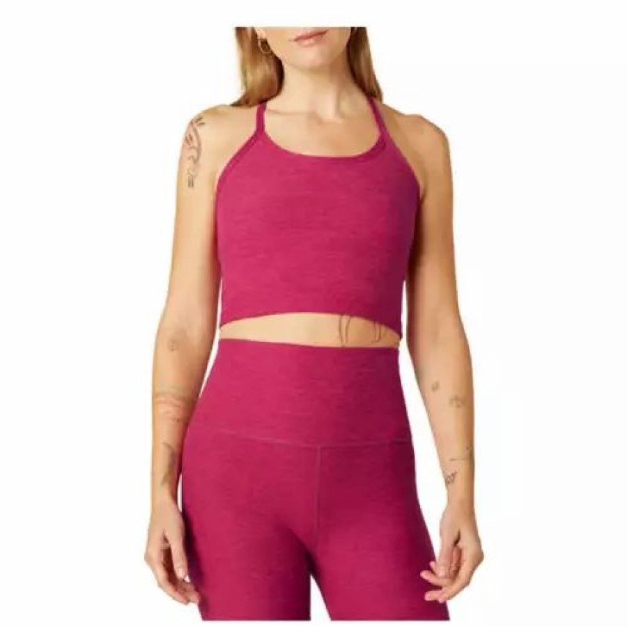 Bras * | Women'S Beyond Yoga Spacedye Slim Racerback Cropped Sports Bra