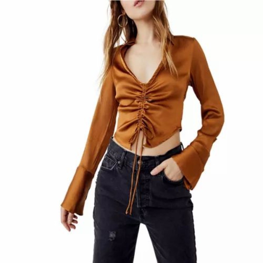 Shirts * | Women'S Free People Aurora Blouse Tiger Eye