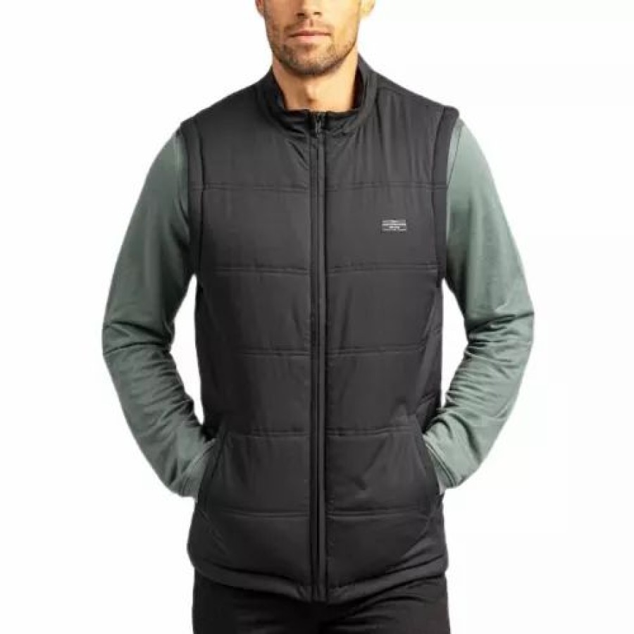 Vests * | Men'S Travismathew Interlude Puffer Vest Black