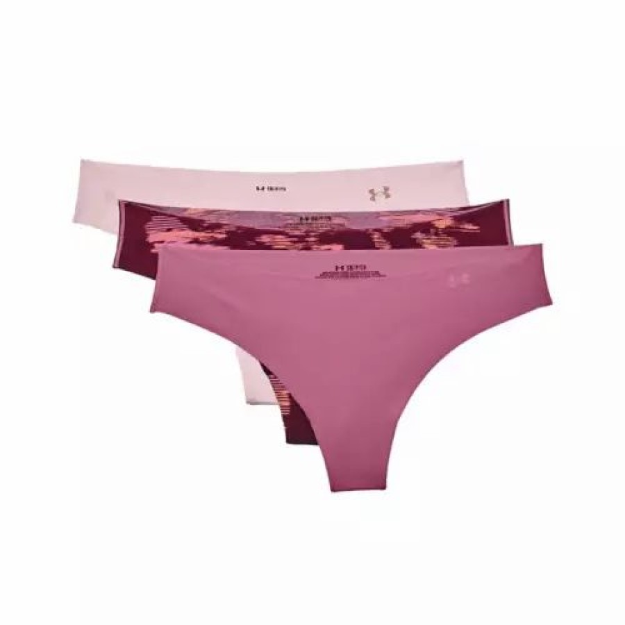 Underwear * | Women'S Under Armour Pure Stretch Printed Thong Pink